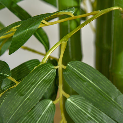 HOMCOM Künstlicher Bambus groß 160 cm Kunstpflanze, Kunstbambus, Plastik Künstliche Pflanzen im Topf, Fake Plant wie echt für Wohnzimmer Schlafzimmer Büro Garten Moderne Dekoration Geschenk
