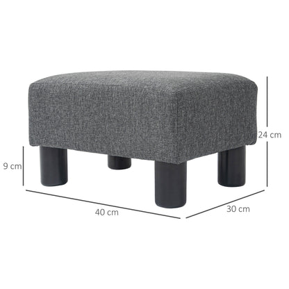 HOMCOM Fußhocker, Sitzhocker mit leinenartigem Stoffbezug, Schaumstoff-Füllung, Kunststoffbeine, für verschiedene Räume, Grau