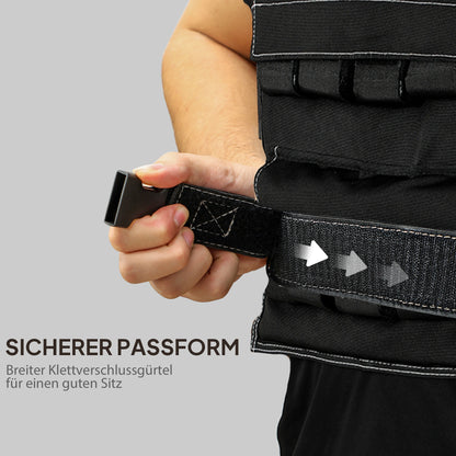 SPORTNOW 20 kg Anpassbare Gewichtsweste mit verstellbaren Gurten und reflektierenden Streifen, für Männer und Frauen