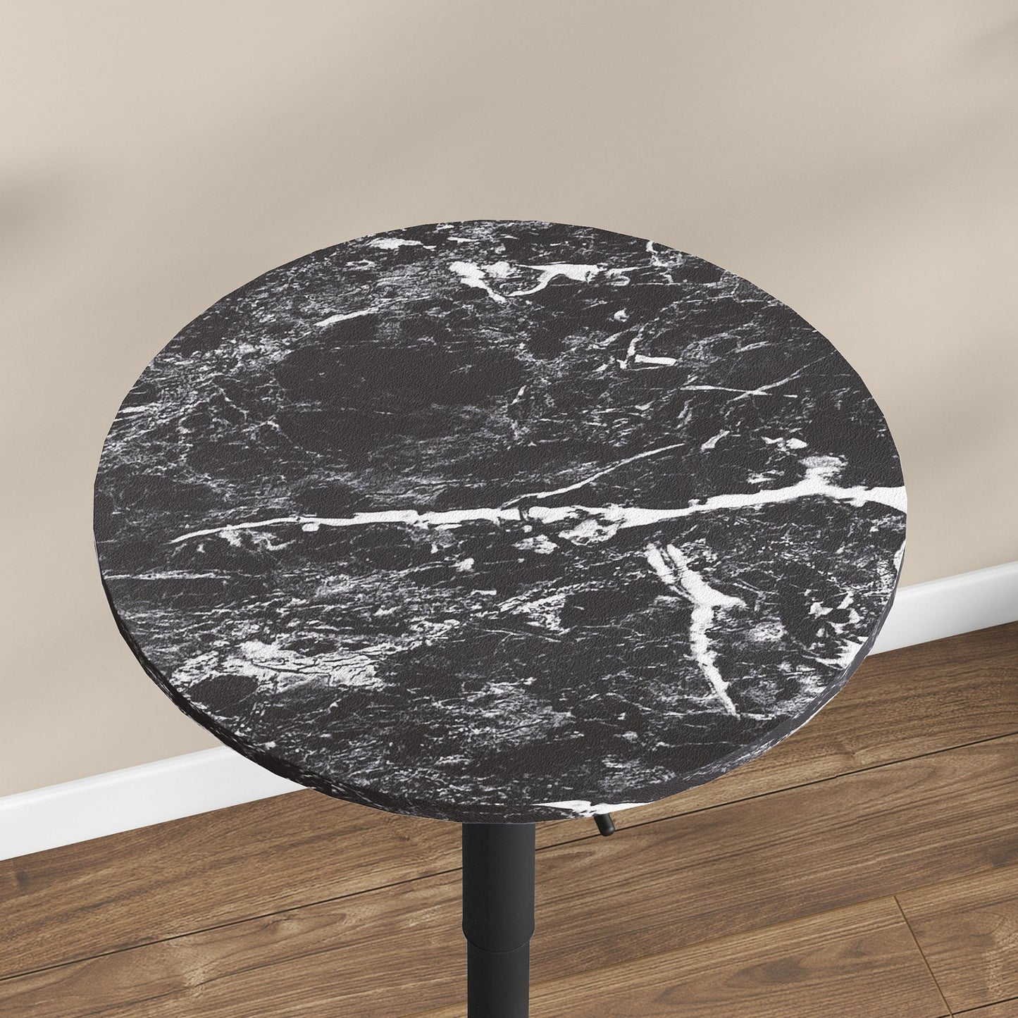 HOMCOM Bartisch für 2 Personen، höhenverstellbar، Marmoroptik، 60 x 60 x 68-93,5 سم، أسود