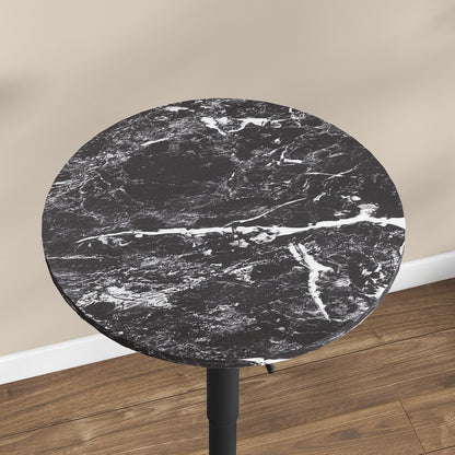 HOMCOM Bartisch für 2 Personen، höhenverstellbar، Marmoroptik، 60 x 60 x 68-93,5 سم، أسود