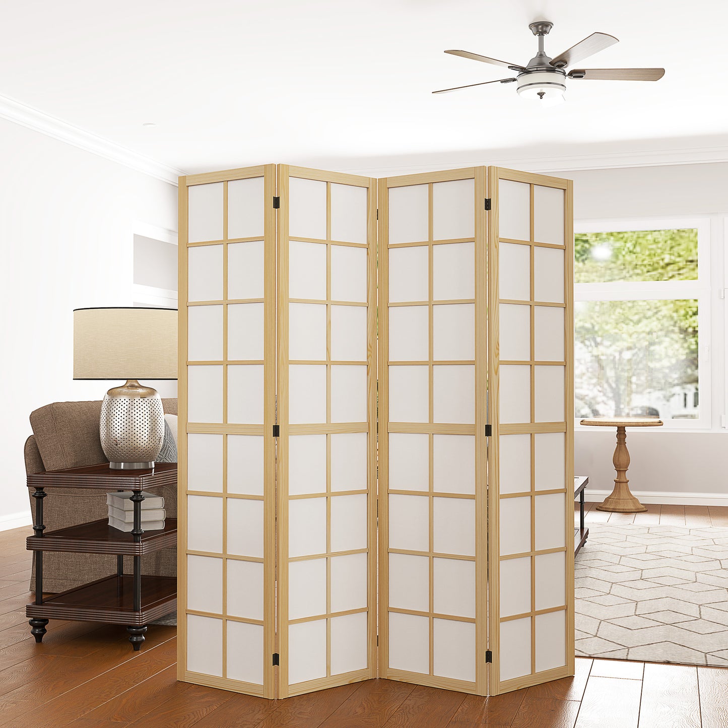 HOMCOM Faltbarer Raumtrenner, freistehender Sichtschutz für Wohnzimmer, Schlafzimmer, Büro, 160 x 170 cm