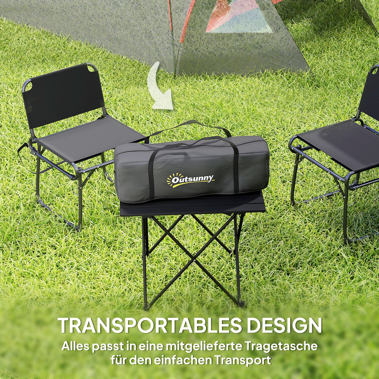 Outsunny Campingzelt für 3 Personen leicht, stabil wasserdicht UV 50+ mit Vordach Tür Fenster, Bodenplane Grau