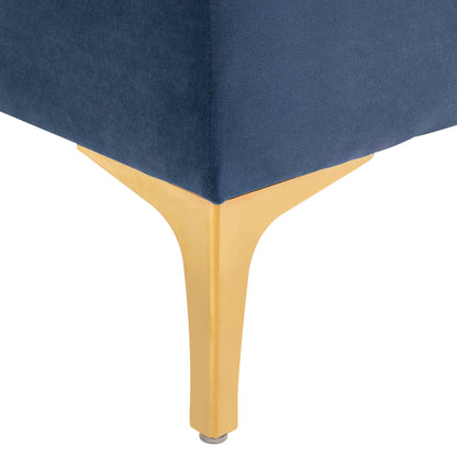 HOMCOM Sitzbank Bettbank Schuhbank mit erhöhten Beine Schlafzimmer Samt Blau
