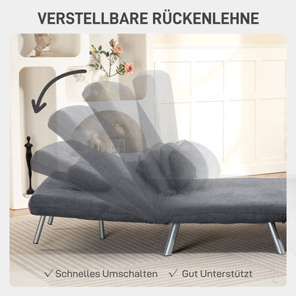 HOMCOM Polstersessel mit Bettfunktion، 3-in-1 Design، Schlafsessel، Gästebett، Stoffbezug، mit Kissen، Dunkelgrau