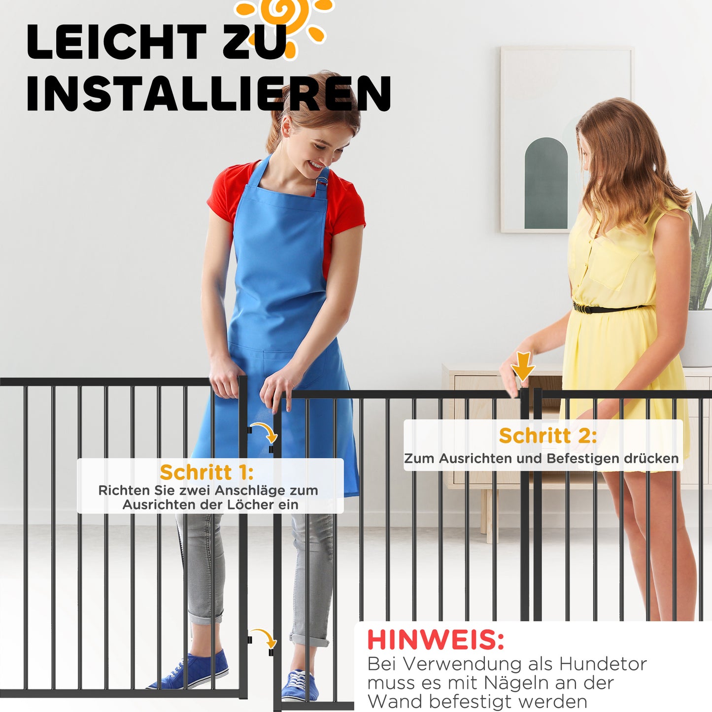 PawHut Welpenauslauf، Hundeauslauf، Welpengehege، 8 Paneele mit Tür، faltbarer and tragbarer Hundezaun، Stahl، Schwarz