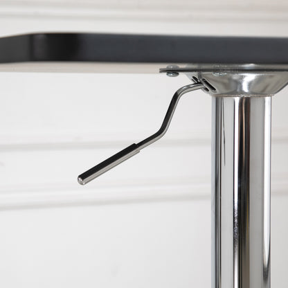 HOMCOM Höhenverstellbarer Bartisch, 360° drehbar, kratzfeste Füße, stabile Metallbasis, Schwarz/Silber