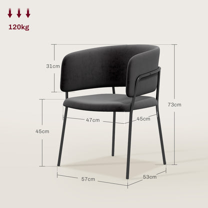HOMCOM Polsterstuhl, modern und komfortabel, 57x53x73cm, Grau