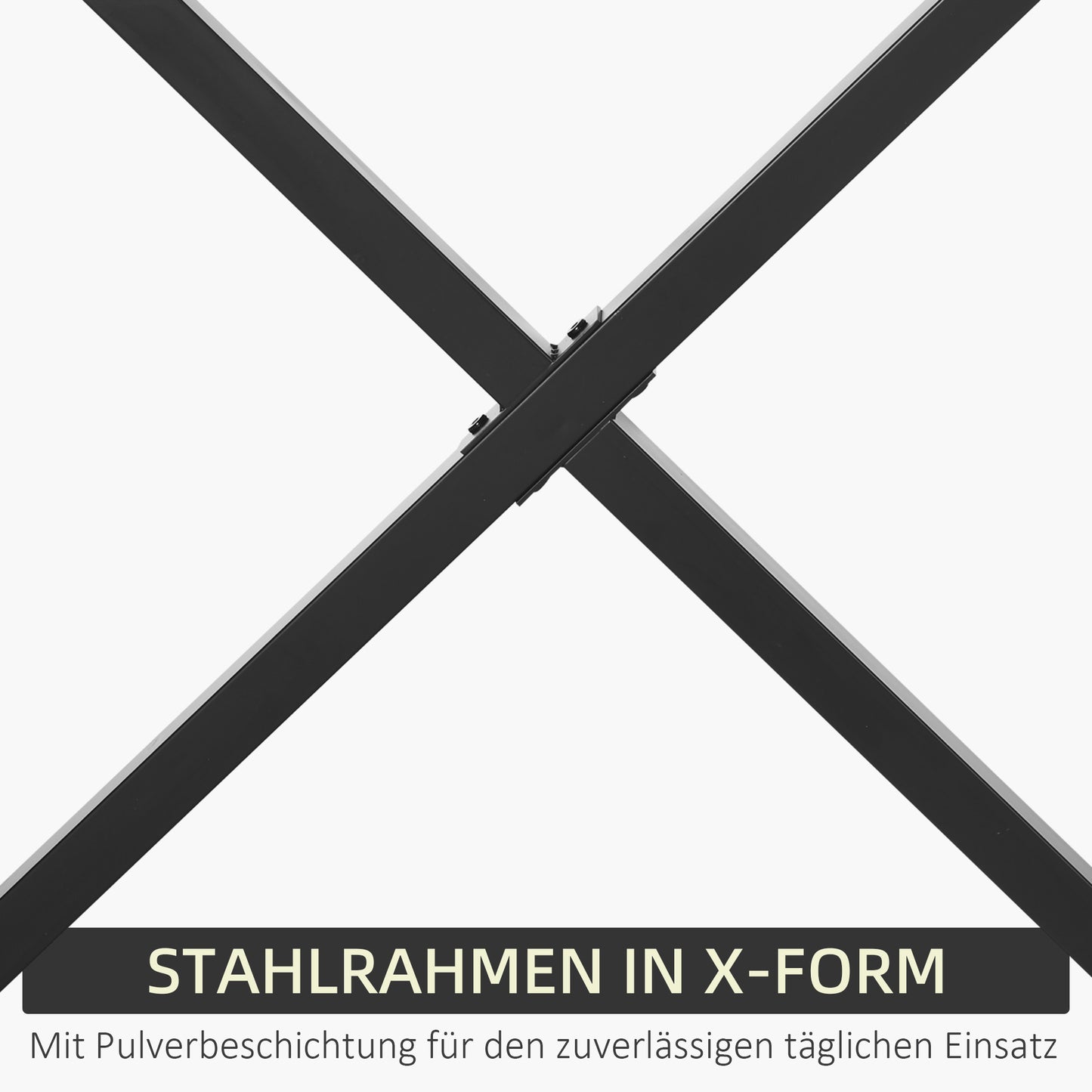 HOMCOM 2 Stück Stahl Tischbeine Tischfüße für Esstisch Schreibtisch Couchtisch Tischgestell in X-Form Schwarz 72cm