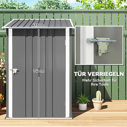Outsunny Geräteschuppen aus Stahl 100 x 103 x 160cm Grau