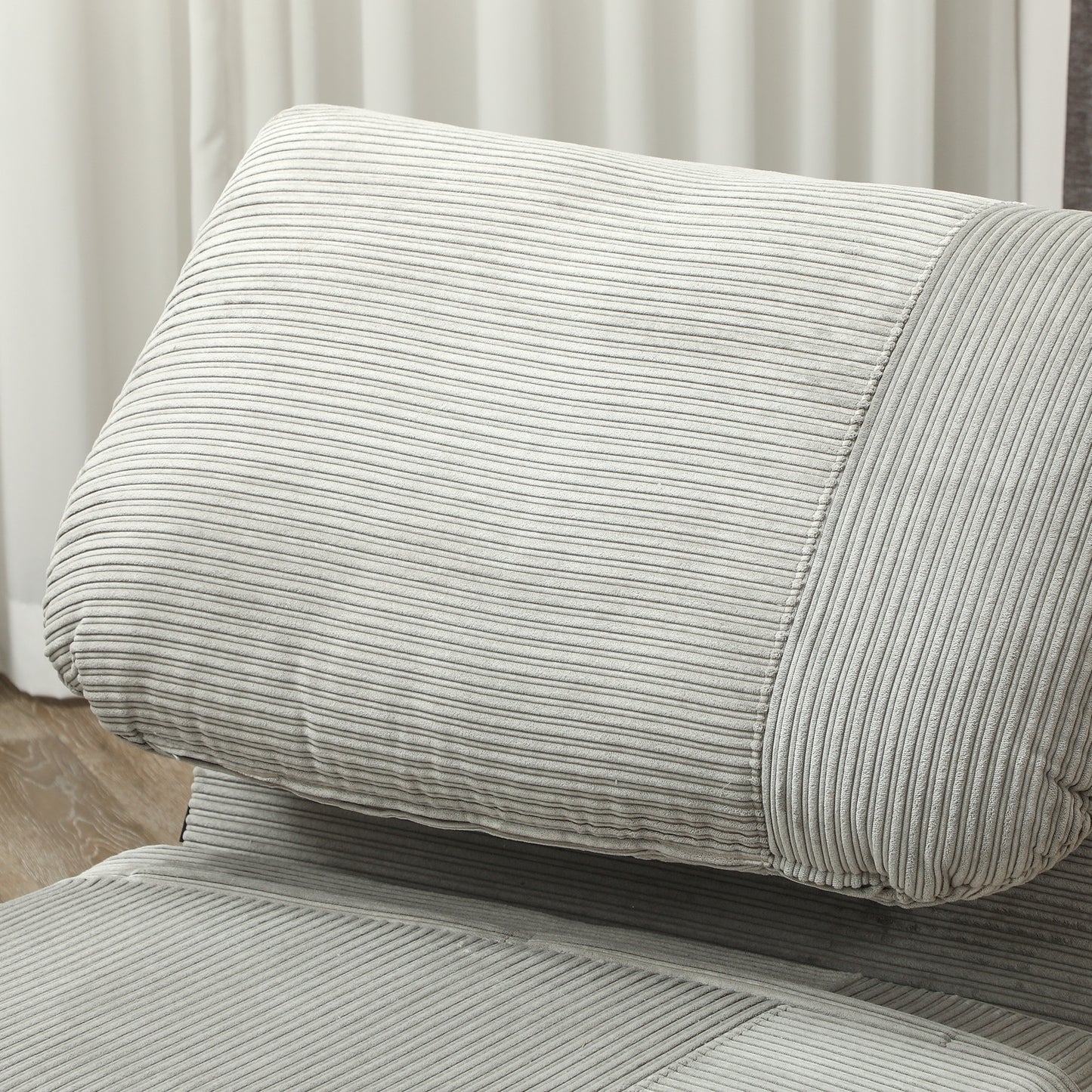 HOMCOM 2-in-1 Schlafsessel Gästebett، verstellbare Kopfstütze Cord-Optik 82 سم × 8 سم × 83 سم غراو