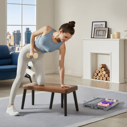 HOMCOM Hantelset 6er Set Hanteln mit Koffer, Gewichten, 0,5kg, 1kg, 1,5kg verstellbar für Zuhause, Fitnessstudio