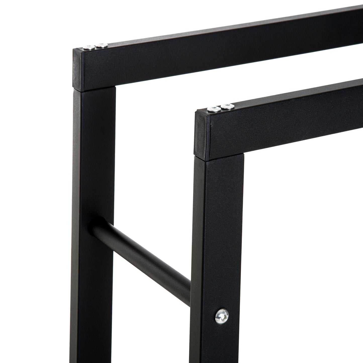 HOMCOM Kaminholzregal Metall 60 x 25 x 100 cm Brennholzregal Stapelhilfe Stahlrahmen bis 100kg Kaminholzunterstand Outdoor Holzregal Feuerholzregal für Garten Terrasse Außen Schwarz