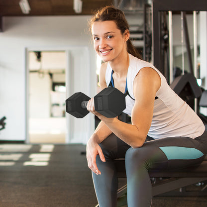 HOMCOM Hexagon Hanteln, 2er Set Hanteln mit gerändeltem Griff, Kurzhantelset aus Gusseisen, 2 x 6 kg, Kurzhanteln für Männer Frauen, Zuhause, Fitnessstudio, Krafttraining