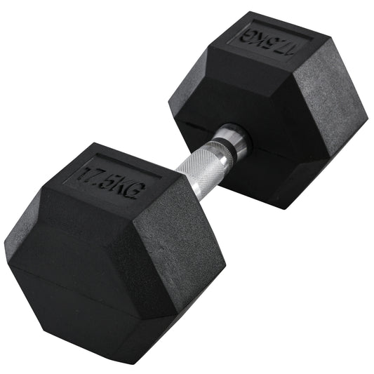 HOMCOM Kurzhantel, 17,5 kg Hantel, Hantel, Gewicht, Anti-Rutsch-Griff, Schwarz + Silber