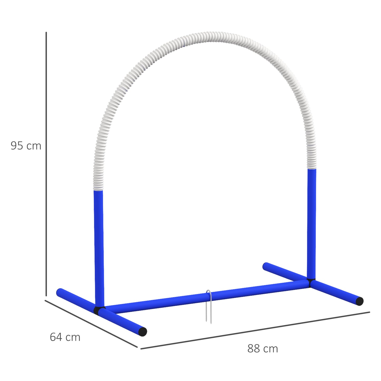 PawHut Agility-Set für Hunde, Hundetraining, 4 Bögen, für Einsteiger, mit Tragetasche, blau+weiß, 88 x 64 x 95cm