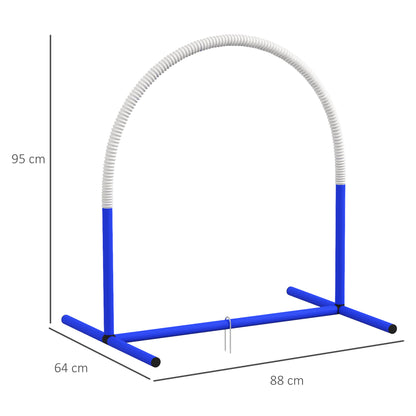 PawHut Agility-Set für Hunde, Hundetraining, 4 Bögen, für Einsteiger, mit Tragetasche, blau+weiß, 88 x 64 x 95cm