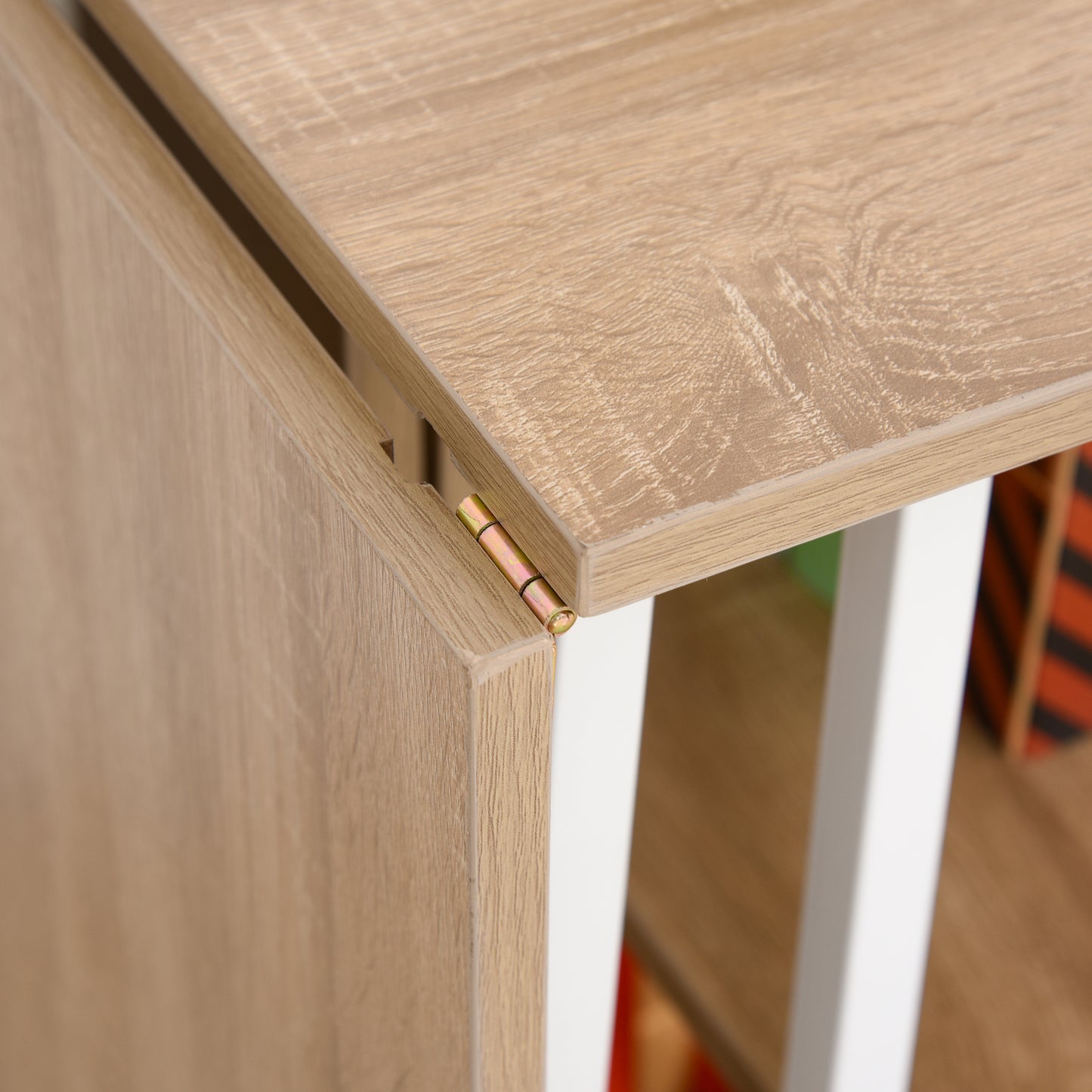 HOMCOM Klapptisch Schreibtisch Beistelltisch Bürotisch Mobiler Computertisch mit Rollen MDF Natur 107 x 55 x 76 cm