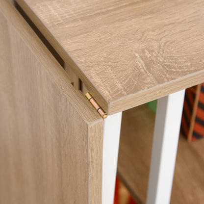 HOMCOM Klapptisch Schreibtisch Beistelltisch Bürotisch Mobiler Computertisch mit Rollen MDF Natur 107 x 55 x 76 cm