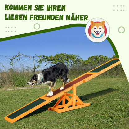 PawHut Hundewippe für Agility Training, rutschfest, bis 50 kg belastbar, 180 x 30 x 30 cm