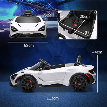 AIYAPLAY Kinder-Elektroauto mit Flügeltüren, fernsteuerbar, mit sanftem Antrieb und LED-Lichtern, Weiß