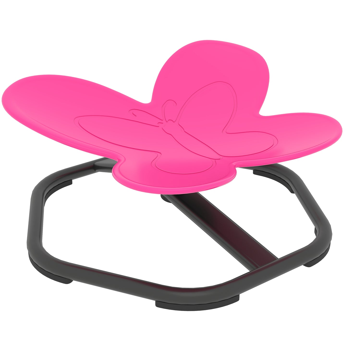 AIYAPLAY Sensorischer Drehstuhl für Kinder, Schmetterlings-Form, fördert Balance und Koordination, Kunststoff, Metall, Rosa