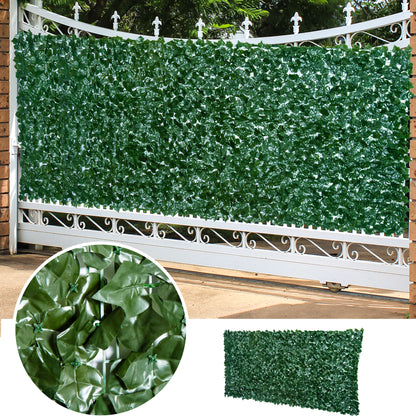 Outsunny Künstlicher Hecken Sichtschutz, UV Geschützt Sichtschutz, Grün Balkon Sichtschutz, Zaun Sichtschutzgitter mit Blättern, Hecken Zaun, WandKünstliche 300 x150 cm für Garten Hochzeit