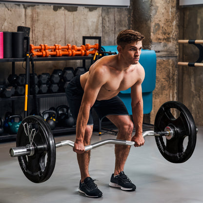 SPORTNOW Hantelscheibe, 2er-Set, 15 kg pro Scheibe, drei Griffe, bodenschonender Gummimantel, Metall