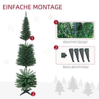 HOMCOM Weihnachtsbaum künstliche Künstliche Tanne Christbaum, inkl Ständer Weihnachtsstern 1,8 m, Grün