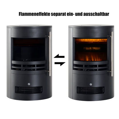 HOMCOM Elektrokamin mit Heizung، كهربائي Kamin مع تأثير اللهب LED، 900/2000W Dekokamin، كهربائي Kaminfeuer Kaminofen، أسود