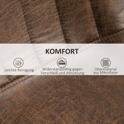 HOMCOM 2er-Set Barhocker من التصميم الرجعي، بالحبر. Fußstütze، höhenverstellbar، Gaslift، Braun + Schwarz