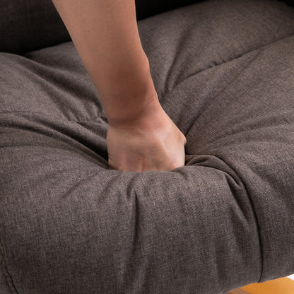 HOMCOM Relaxsessel mit Fußhocker, Stauraum, Elektrischer Massagesessel mit Liegefunktion, Drehbarer Fernsehsessel mit Seitentasche, Fernbedienung, Holzrahmen, Polyester, Braun