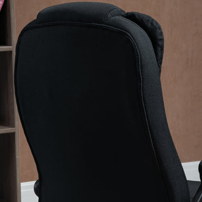 Vinsetto Bürostuhl Computerstuhl entspanntes Hinlegen höhenverstellbarer Schreibtischstuhl ergonomisch 360° Schaumstoff Kunststoff-Kunststoff leinenartiges Polyester Schwarz 65 x 72 x 100-120 cm