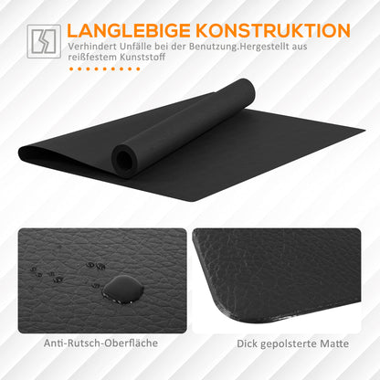 HOMCOM Bodenschutzmatte für Fitnessgeräte rutschfest Fitnessmatte 4 mm Dicke Unterlegmatte 200x100 cm Schwarz
