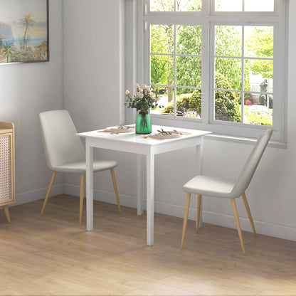 HOMCOM Küchentisch Esstisch Quadratischer Tisch, modern design, 75 cm x 75 cm x 76 cm, vit