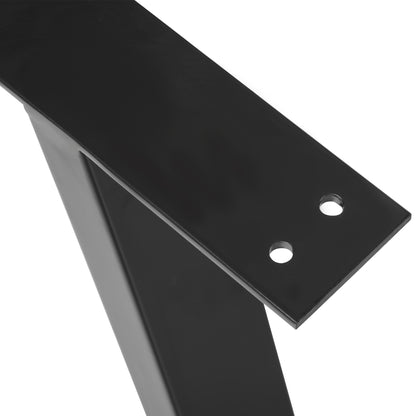 HOMCOM Trapezförmige Tischbeine im 2er-Set, Metall, vorgebohrt, mit Schrauben, Schwarz
