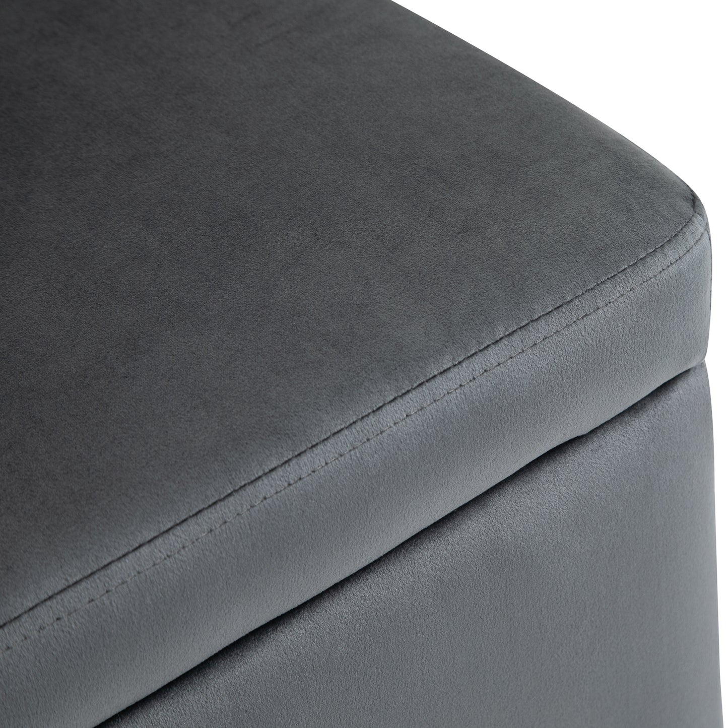 HOMCOM Sitzbank mit Stauraum Polsterbank mit Samtoptik, Sitztruhe mit Metallbeine, Truhenbank für Wohnzimmer Schlafzimmer Flur 100 x 40 x 42 cm, Dunkelgrau