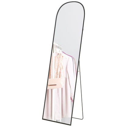 HOMCOM Standspiegel, Ganzkörperspiegel, modernes Design, 50 cm x 1,5 cm x 161,5 cm, Schwarz