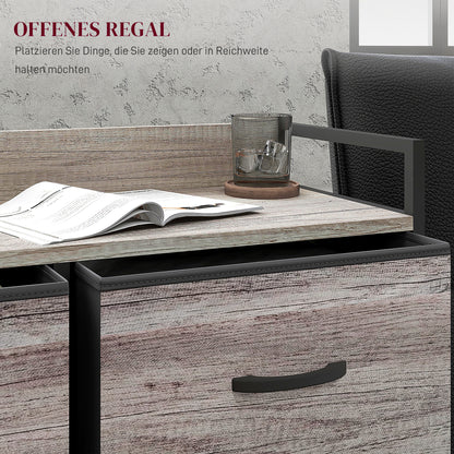 HOMCOM Stoff-Kommode, 6 faltbare Schubladen, Regal, Stahlrahmen, 79 x 29 x 85, Grau