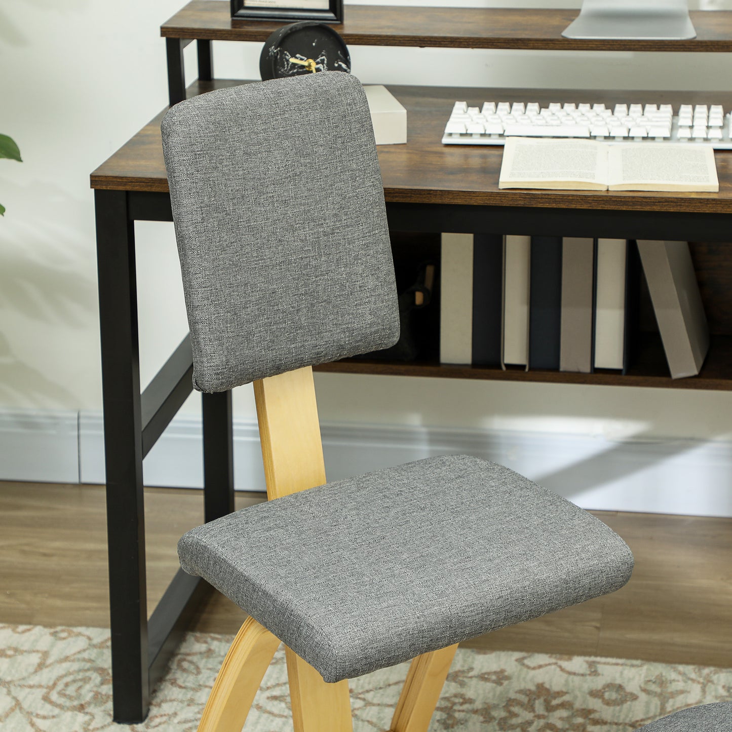 HOMCOM Ergonomischer Kniestuhl, Kniehocker Gesundheitsstuhl für Zuhause, Büro, Meditation Grau