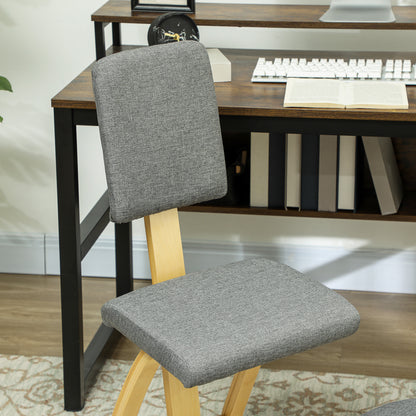 HOMCOM Ergonomischer Kniestuhl, Kniehocker Gesundheitsstuhl für Zuhause, Büro, Meditation Grau