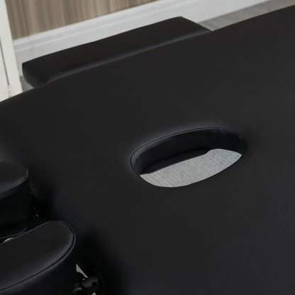 HOMCOM Massageliege klappbar, inkl. Gesichtsöffnung, Armlehnen, Handablagen, Massageliege mobil, 186 cm x 71 cm x 83 cm