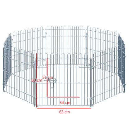 PawHut Freilaufgehege Welpenauslauf Welpenzaun Laufstall Welpengitter for Tier 8-teilig B63 x H60 سم