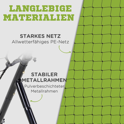 HOMCOM Baseball-Rückprallnetz، رطب، معدني، أخضر Trefferzone، 174H x 123B x 90T سم