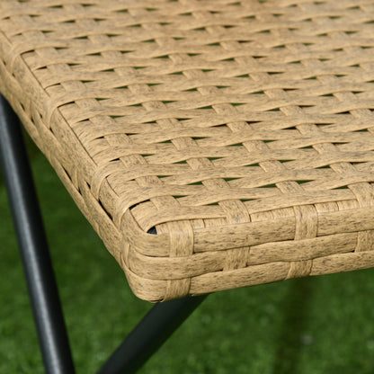Outsunny Polyrattan Balkontisch, klappbar, Stahlrahmen, pflegeleicht, 40x40x40 cm, Natur