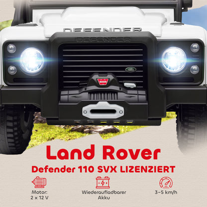 AIYAPLAY Kinder-Elektroauto, 12V Batterie-Betrieb, Fernbedienung, Musik-Funktion, Hupe, LED-Lichter, Weiß