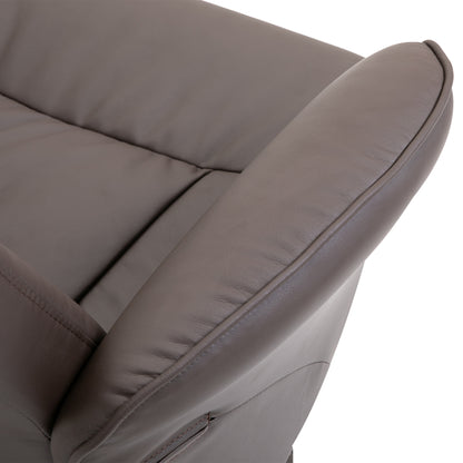 HOMCOM 2-teiliges Sessel-Set, Sessel mit Fußhocker, Relaxsessel mit Fußhocker, höhenverstellbar, neigbare Rückenlehne, Braun