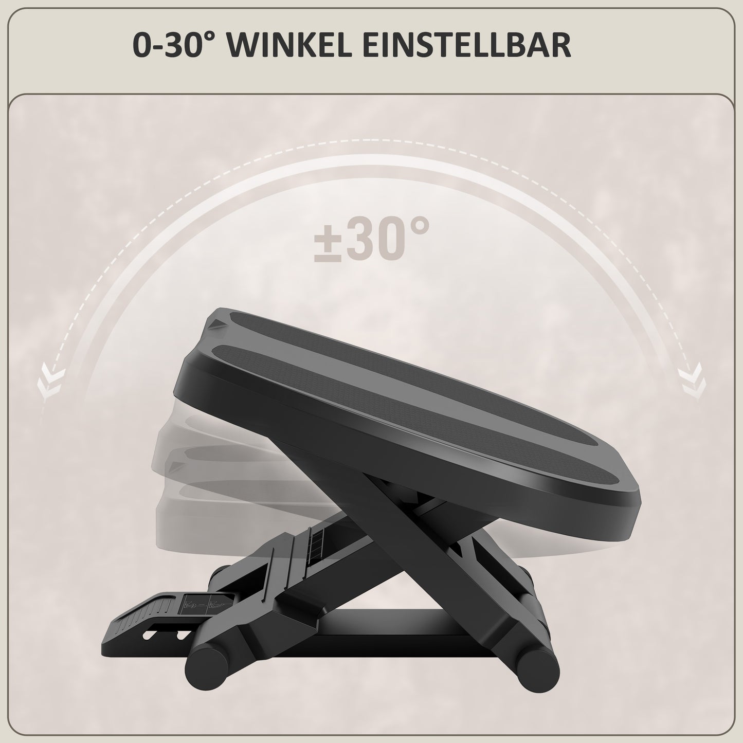 HOMCOM Fußstütze, Fußablage, höhenverstellbar, 0-30° neigbar, غراو