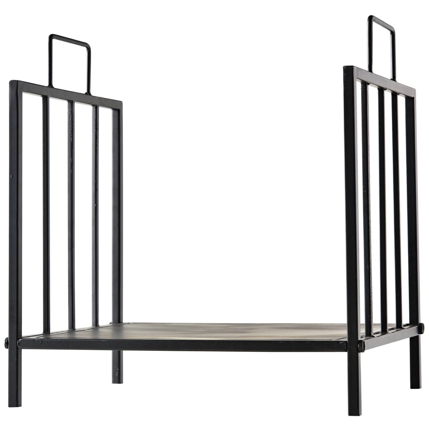 Outsunny Kaminholzregal für innen 44,5 x 33 x 46,5cm Brennholzregal mit Griffe für Feuerholz, Brennholz Metall Schwarz