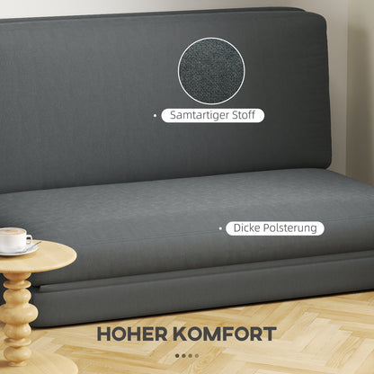HOMCOM 3-in-1 faltbarer Relaxsessel, Gästematratze, teilbar, 138 cm breit, Dunkelgrau
